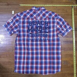 Scotch & Soda Red and Blue Plaid Casual Button Down Shirt